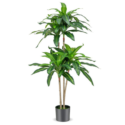 140 cm Plantă artificială Dracena cu ghiveci și 92 de frunze Plantă artificială Arbore artificială verde palmier