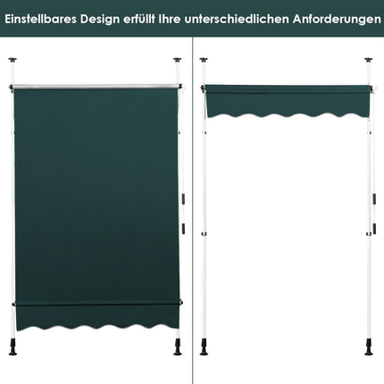 Copertina de balcon reglabilă, rezistentă la UV, 150 cm, verde