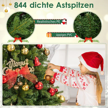 Brad de Crăciun artificial de 150 cm cu lumini LED, 11 moduri de iluminare