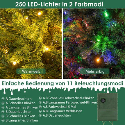 Brad de Crăciun artificial de 150 cm cu lumini LED, 11 moduri de iluminare