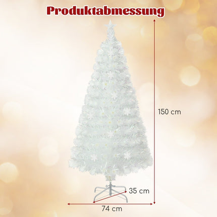 Brad de Crăciun cu fibră optică și LED alb de 150 cm