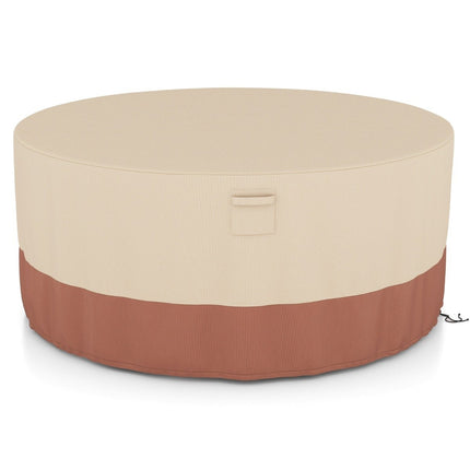 Ø 158 cm Round patio furniture cover with ventilation slots & buckles & cords beige