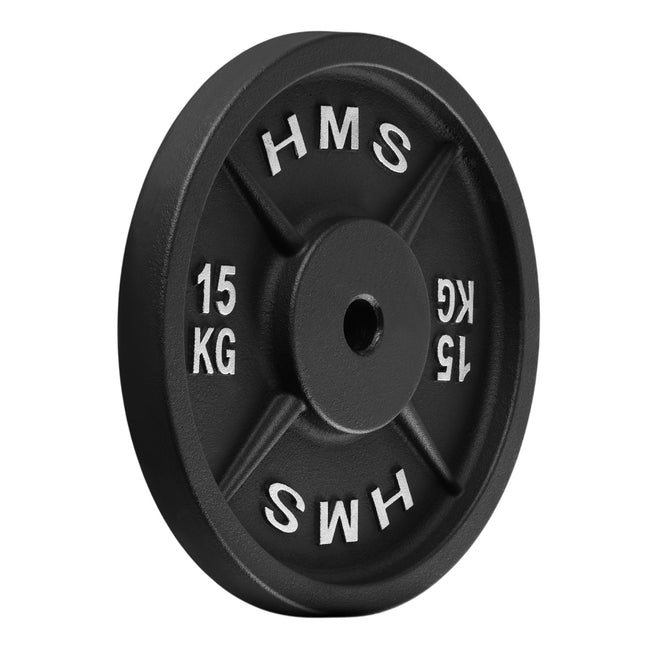Disc de greutate din fontă de 15 kg, orificiu de 31 mm, negru