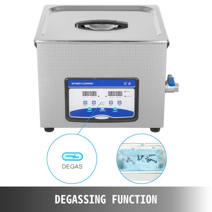 15L Ultrasonic Cleaner, 40kHz, Heater and Timer