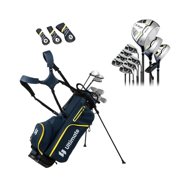 Set de club de golf pentru bărbați, 15 piese, cu geantă și husă de ploaie