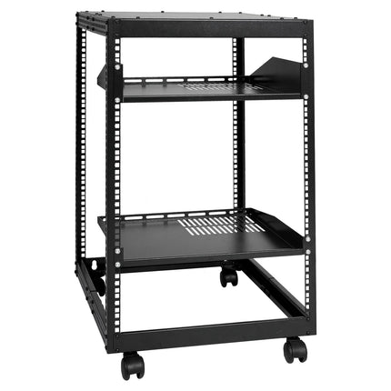 15U Open Frame Server Rack, 4-Post, 23-40 in Depth