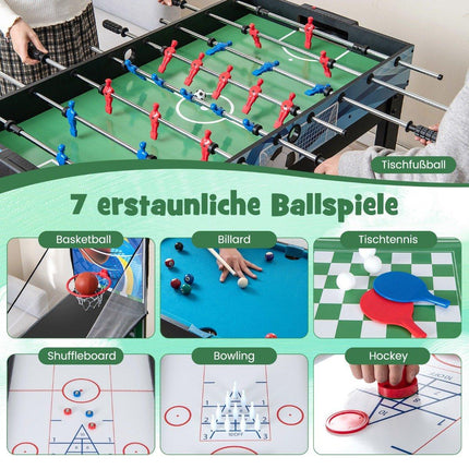 Set de masă multi-joc 15 în 1 cu foosball, biliard, hochei