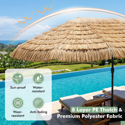 Umbrelă de terasă cu două fețe, 15 x 9 ft, cu lumini și bază