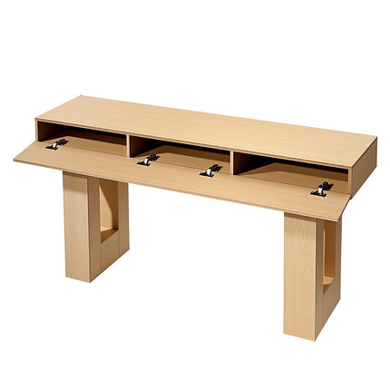 160 cm Farmhouse Console Table, Narrow Sofa Table With Storage
