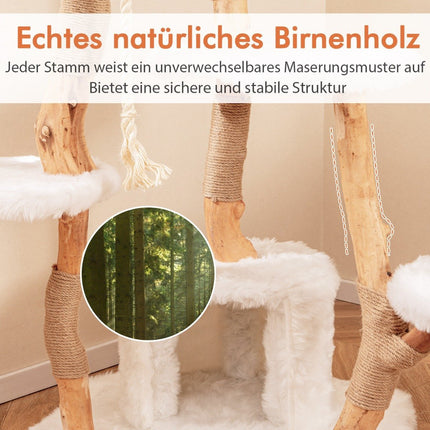 Arborele de pisici de 168 cm cu platforme, peșteră și stâlpi din sisal