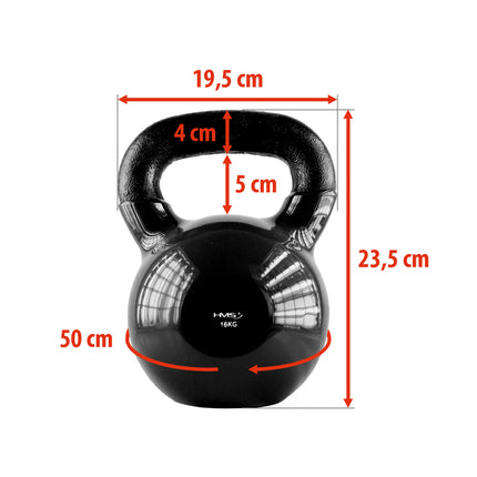 Kettlebell Fontă de 16 kg - Negru