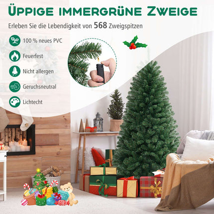 Brad de Crăciun artificial de 180 cm, 200 LED-uri, 568 vârfuri de crenguțe