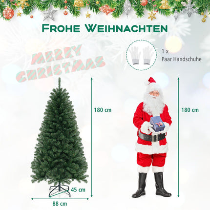 Brad de Crăciun artificial de 180 cm, 200 LED-uri, 568 vârfuri de crenguțe