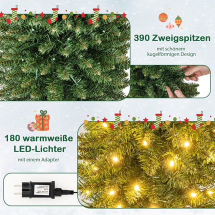 Brad de Crăciun artificial de 180 cm cu lumini LED