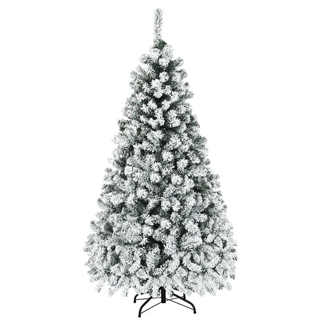 Pom de Crăciun artificial de 180 cm cu zăpadă, lumini LED