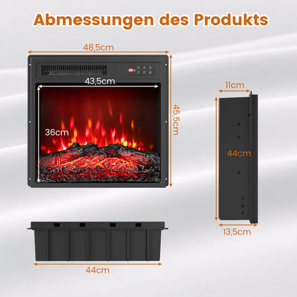 Șemineu electric de 18", 750W/1500W, telecomandă