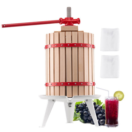 18L Manual Fruit Wine Press – Beechwood Basket, 8 Blocks