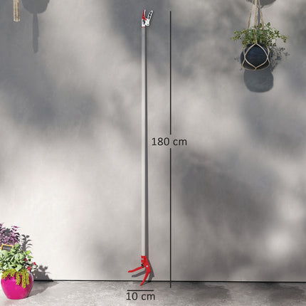 Foarfecă pentru copaci de 1,8 m, tăietori pentru tăiere, tăietor de grădină cu mâner din aluminiu, foarfece de grădină cu mâner lung, roșu