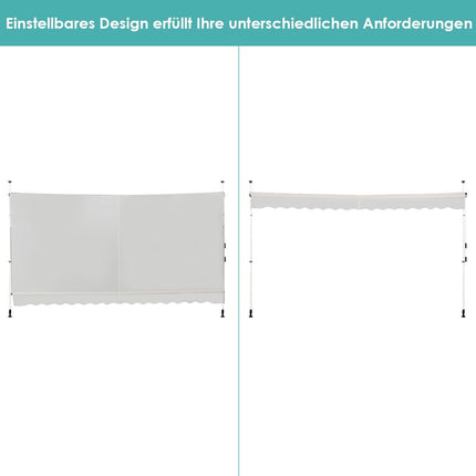 Copertina cu clema latime de 200 cm fara gaurire, copertina balcon rezistenta la UV, copertina reglabila pe inaltime, bej