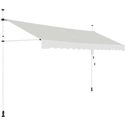 Copertina cu clema latime de 200 cm fara gaurire, copertina balcon rezistenta la UV, copertina reglabila pe inaltime, bej