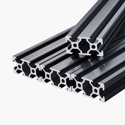 2040 T-Slot Aluminum Extrusion, 1500mm, 5-Pack, Black