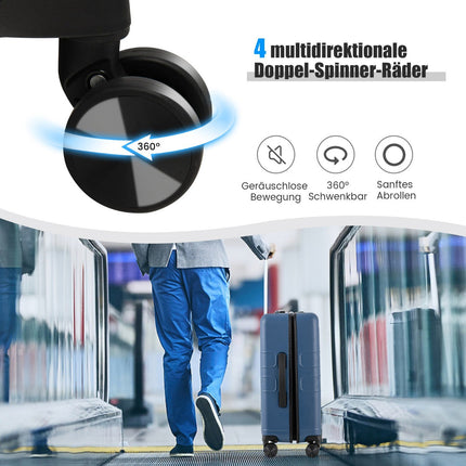 Valiză rigidă de mână de 20 de inci, buzunar frontal, TSA, USB