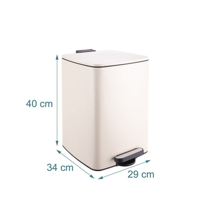 Coș de gunoi cu pedală de bucătărie, 20 l, cu capac, închidere silențioasă