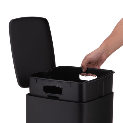 Coș de gunoi cu pedală de bucătărie de 20 l, cu capac cu închidere silențioasă
