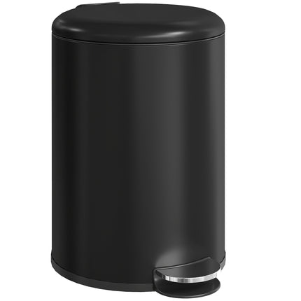 Coș de gunoi cu pedală de 20 l, capac cu închidere silențioasă, metal negru