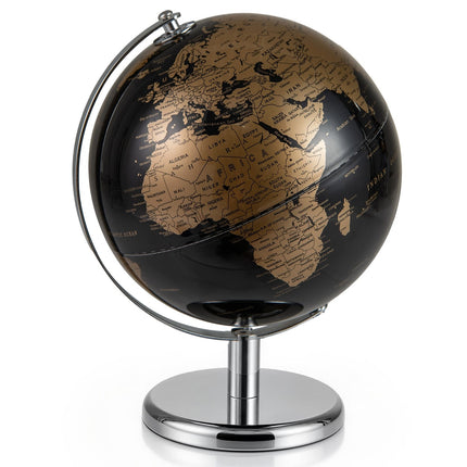 Glob metalic negru de 20 cm cu suport – Instrument educațional