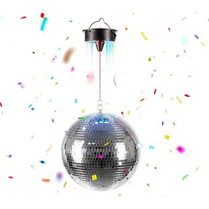 Glob disco de 20 cm cu motor și lumini LED