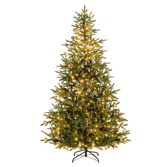 Brad de Crăciun artificial de 210 cm, 250 LED-uri multicolore