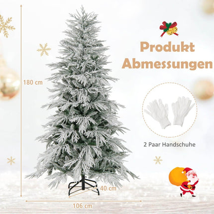 Brad de Crăciun artificial, 210 cm, acoperit cu zăpadă, 350 LED-uri
