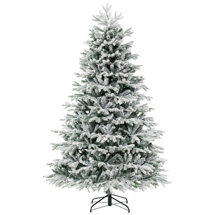 Brad de Crăciun artificial de 210 cm cu zăpadă și 450 LED-uri