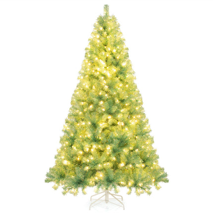 Brad de Crăciun artificial cu lumini LED, 225 cm, verde