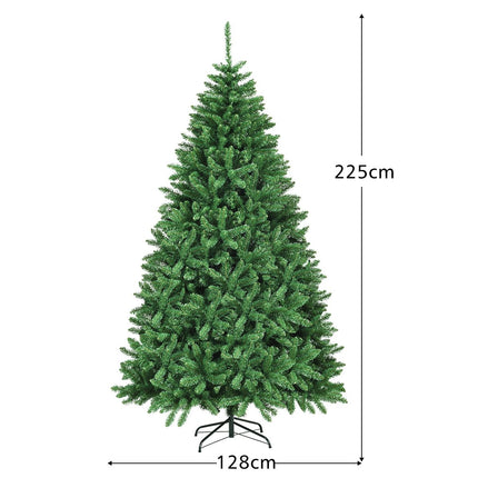 225 cm Artificial Christmas Tree with Metal Stand Artificial Tree Christmas Green