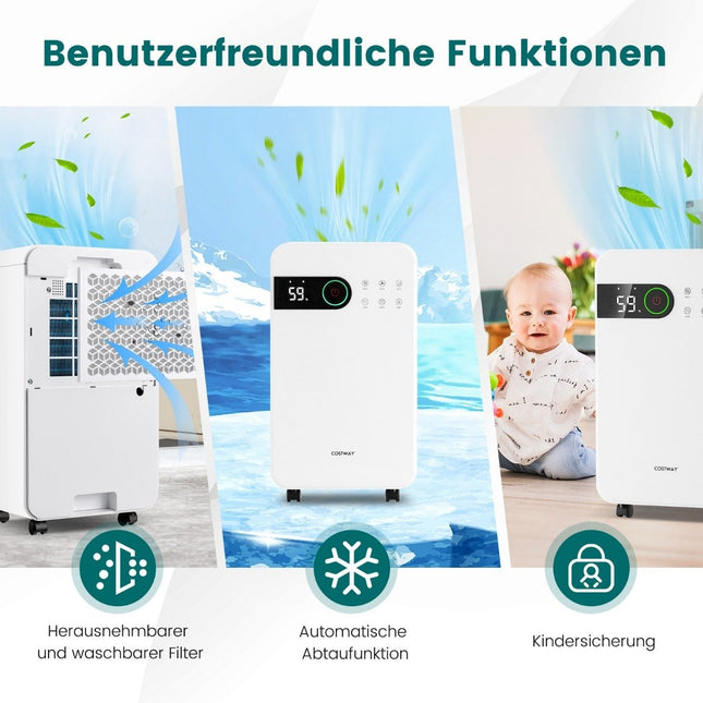 2.3L dehumidifier with sleep mode room dehumidifier for the home basement mobile dehumidifier 24 hour timer