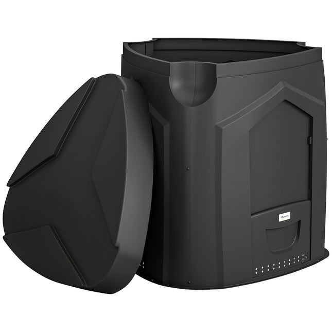 Container de compost de grădină de 240 l, bază deschisă, 3 uși de acces