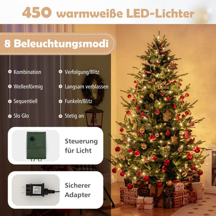 Brad de Crăciun artificial de 240 cm cu 450 de lumini LED