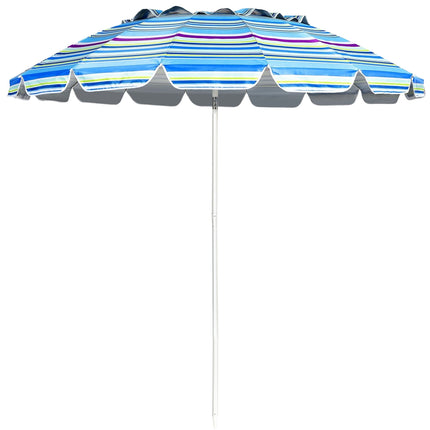 243cm beach parasol outdoor parasol beach umbrella aluminum tilting patio umbrella - light blue