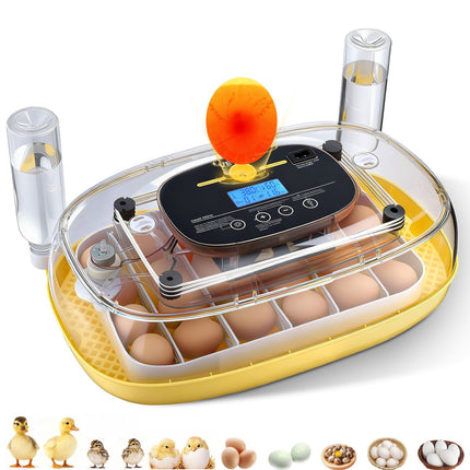 24-Egg Incubator, Auto Turner, LED Candler, Temp Humidity Control