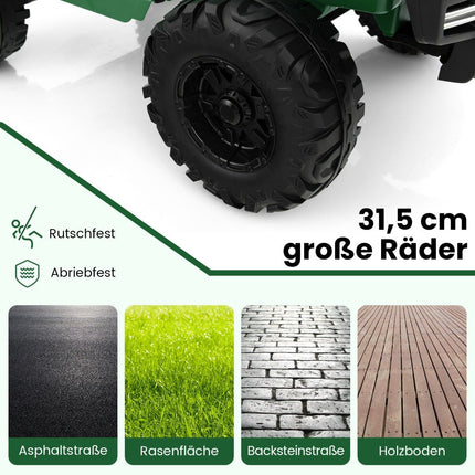 Mașină electrică pentru copii 24V 2 locuri cu telecomandă și muzică și claxon și lumini LED Mașină pentru copii verde