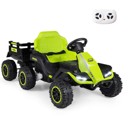 Tractor electric pentru copii de 24V cu telecomandă, verde