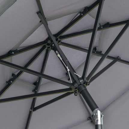 2.6M Patio Umbrella, Rotating, 3-Tier, Sunshade