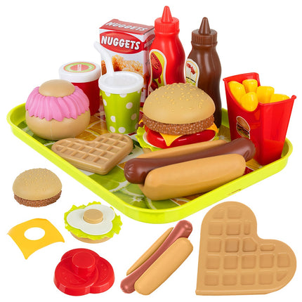 Set de jucării fast-food cu 26 de piese pentru joacă creativă