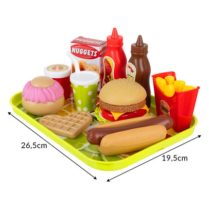 Set de jucării fast-food cu 26 de piese pentru joacă creativă