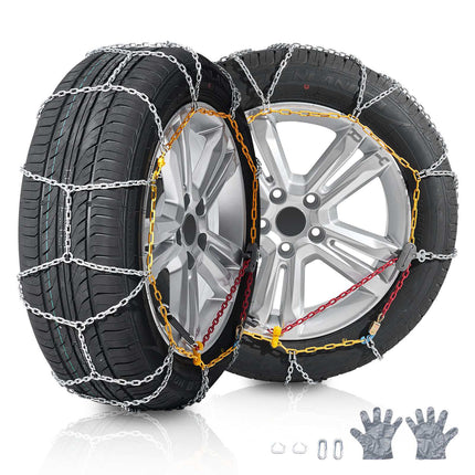 2-Pack Manganese Steel Snow Tire Chains, 225/70R15–245/45R18