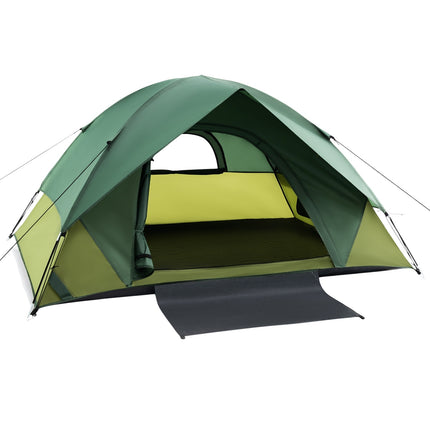 Cort de camping pentru 2 persoane cu prelată detașabilă, verde