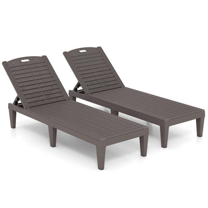 Set șezlong extensibil reglabil, 2 piese, maro rezistent la intemperii