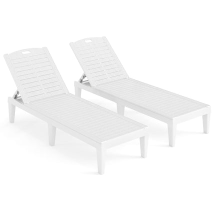 Set șezlong extensibil reglabil, 2 piese, alb